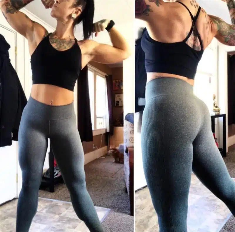 New High Rise Compression Yoga Leggings Butt Push Up Workout Sport Pants Tummy Control Gym Running Tights Sport Leggings 13