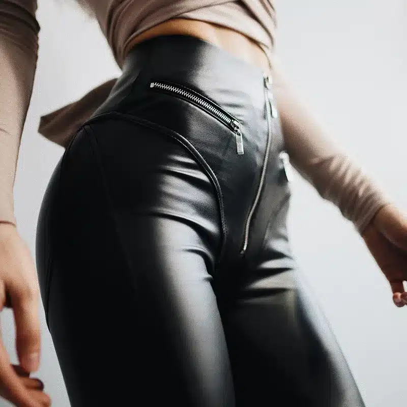 DUCTJOE New Leggings For Women Scrunch Butt Leggings Solid Zipper Casual High Waist Push Up Workout Sexy Fitness Leggings Black 16