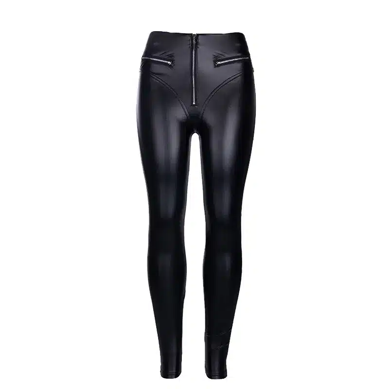 DUCTJOE New Leggings For Women Scrunch Butt Leggings Solid Zipper Casual High Waist Push Up Workout Sexy Fitness Leggings Black 22