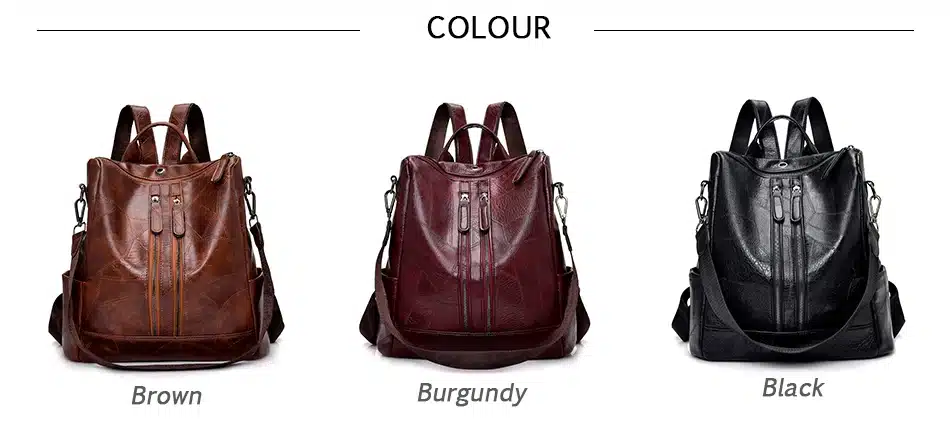 2019 Fashion Women Backpack High Quality Youth Leather Backpacks for Teenage Girls Female School Shoulder Bag Bagpack mochila 6