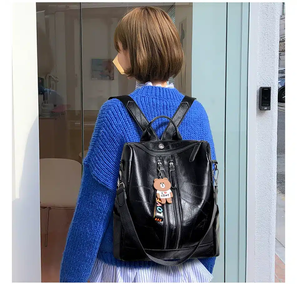 2019 Fashion Women Backpack High Quality Youth Leather Backpacks for Teenage Girls Female School Shoulder Bag Bagpack mochila 8