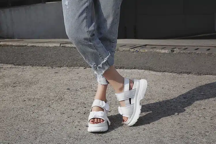 COOTELILI Summer Shoes Women Gladiator Sandals Flats Platforms Woman Causal Wedge Shoes Open Toe Black White 12