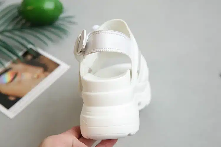 COOTELILI Summer Shoes Women Gladiator Sandals Flats Platforms Woman Causal Wedge Shoes Open Toe Black White 20
