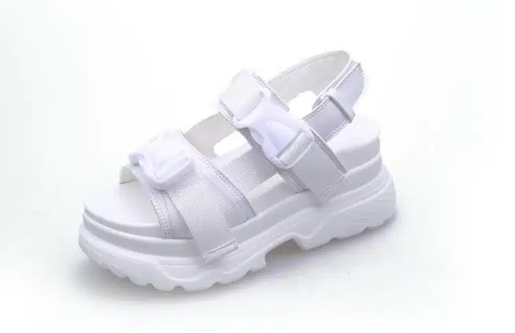 COOTELILI Summer Shoes Women Gladiator Sandals Flats Platforms Woman Causal Wedge Shoes Open Toe Black White 22