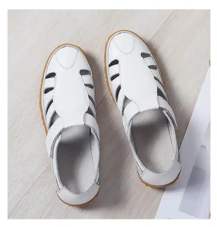 Women Gladiator Sandals Shoes Genuine Leather Hollow out Flat Sandals Ladies Casual Soft bottom Summer Shoes Women Beach Sandal 13