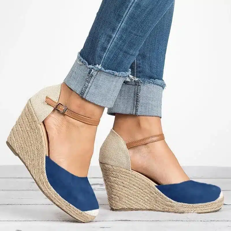 VTOTA Platform Wedges Sandals 2018 Cover Heel Flock Gladiator Buckle Strap Mixed Colors Summer Shoes Woman Sandalias Mujer H152 9