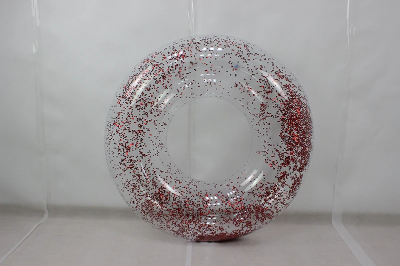 110CM Holographic Glitter Giant Inflatable Swimming Ring Confetti Glitter Swimming Circle Pool Float Summer Beach Water Toy Boia 17