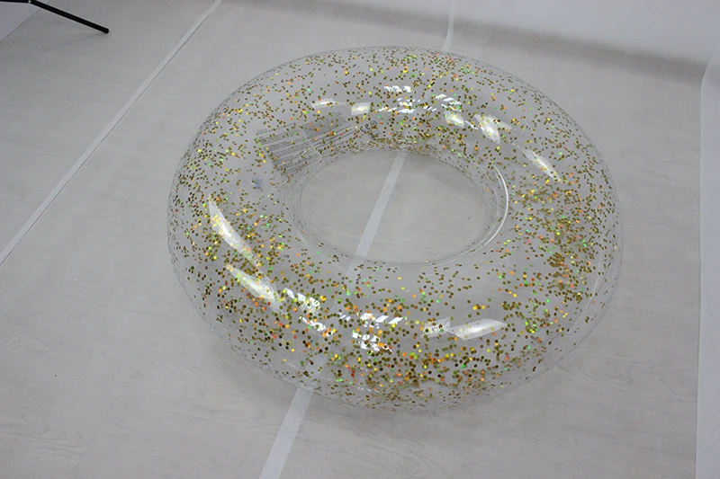 110CM Holographic Glitter Giant Inflatable Swimming Ring Confetti Glitter Swimming Circle Pool Float Summer Beach Water Toy Boia 20
