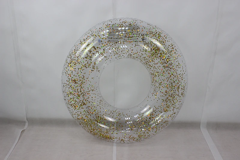 110CM Holographic Glitter Giant Inflatable Swimming Ring Confetti Glitter Swimming Circle Pool Float Summer Beach Water Toy Boia 21