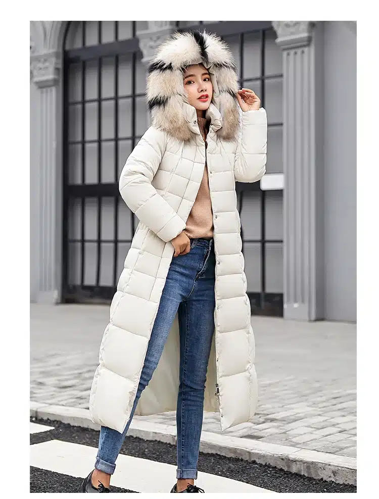Fitaylor Winter Women Long Cotton Parkas Large Fur Collar Hooded Coat Casual Padded Warm Jackets Wadded Snow Overcoat 2