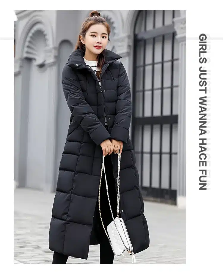Fitaylor Winter Women Long Cotton Parkas Large Fur Collar Hooded Coat Casual Padded Warm Jackets Wadded Snow Overcoat 7