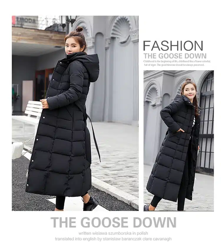 Fitaylor Winter Women Long Cotton Parkas Large Fur Collar Hooded Coat Casual Padded Warm Jackets Wadded Snow Overcoat 8