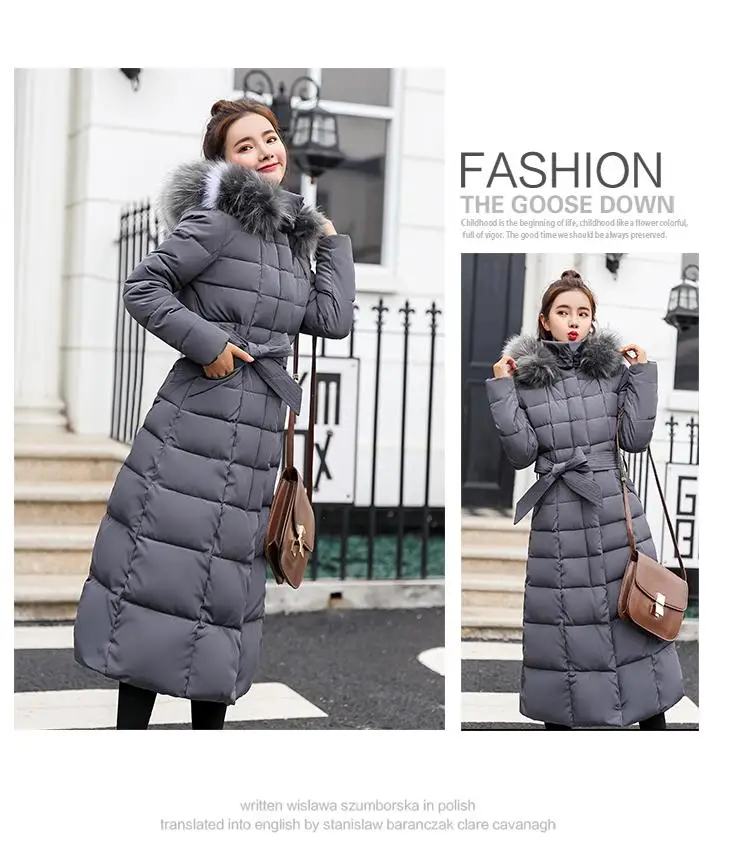 Fitaylor Winter Women Long Cotton Parkas Large Fur Collar Hooded Coat Casual Padded Warm Jackets Wadded Snow Overcoat 11