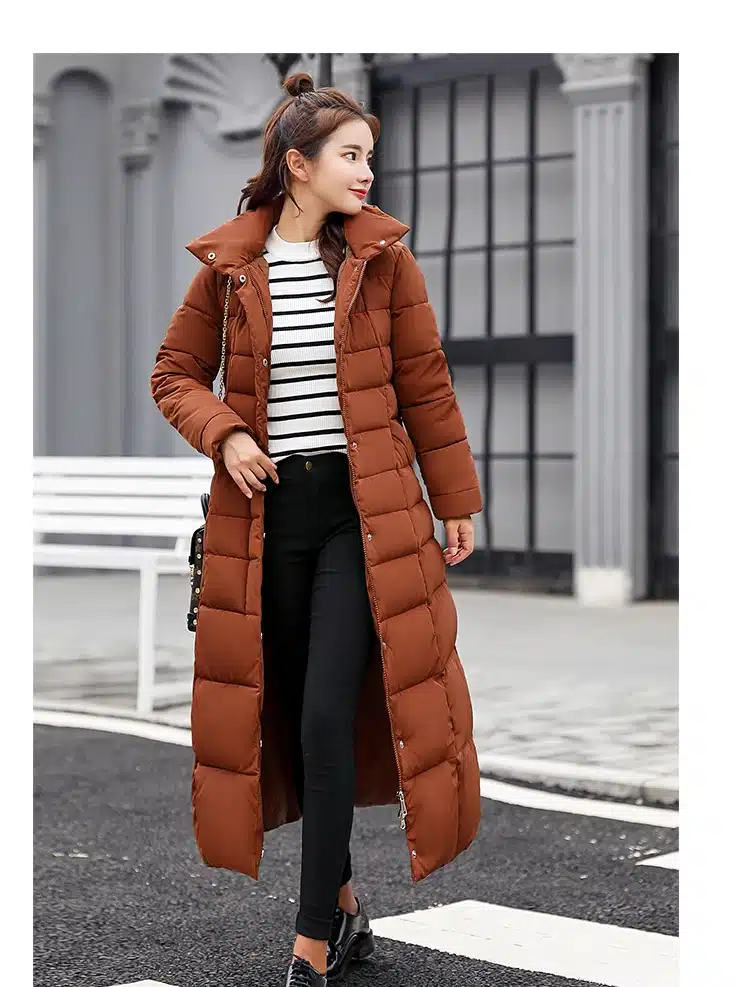 Fitaylor Winter Women Long Cotton Parkas Large Fur Collar Hooded Coat Casual Padded Warm Jackets Wadded Snow Overcoat 15