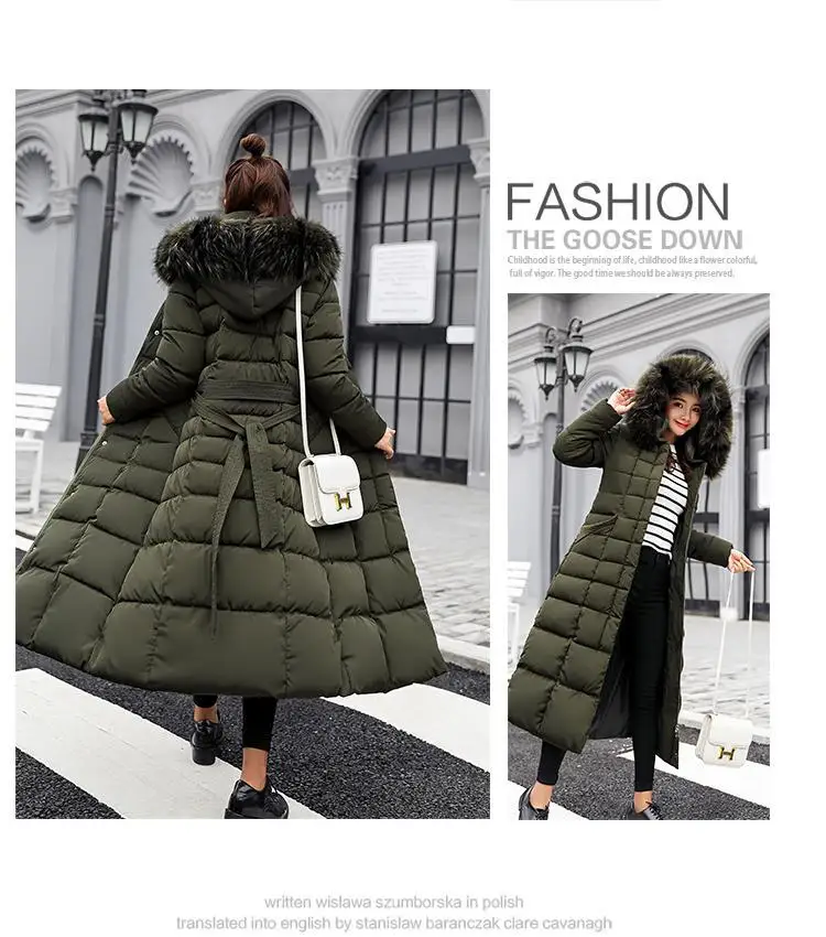 Fitaylor Winter Women Long Cotton Parkas Large Fur Collar Hooded Coat Casual Padded Warm Jackets Wadded Snow Overcoat 17