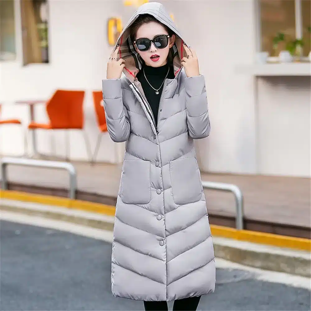 2017New Winter European Big Yards Women Long Style Coat High-end Elegant Warm Feather Cotton Hooded Jacket Slim Parka Q554 6