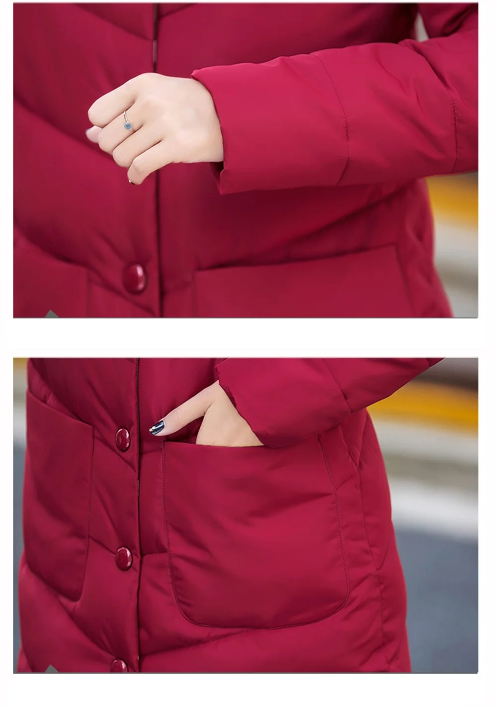 2017New Winter European Big Yards Women Long Style Coat High-end Elegant Warm Feather Cotton Hooded Jacket Slim Parka Q554 7