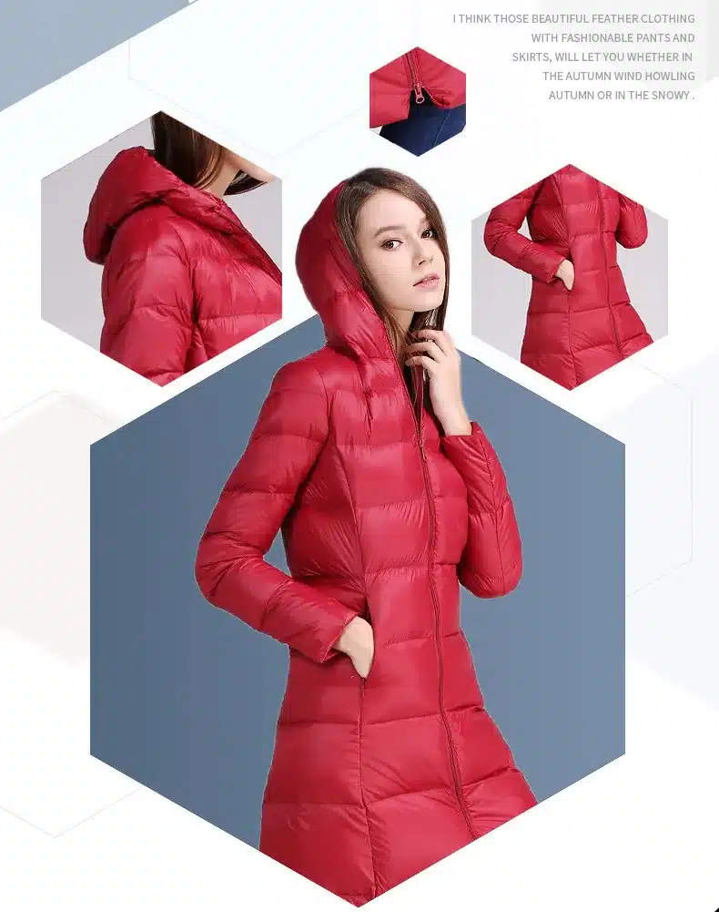 Plus Size 4XL 5XL feather cotton winter Women coat Hooded solid color parka long thick jacket High quality winter outwear YZ354 7