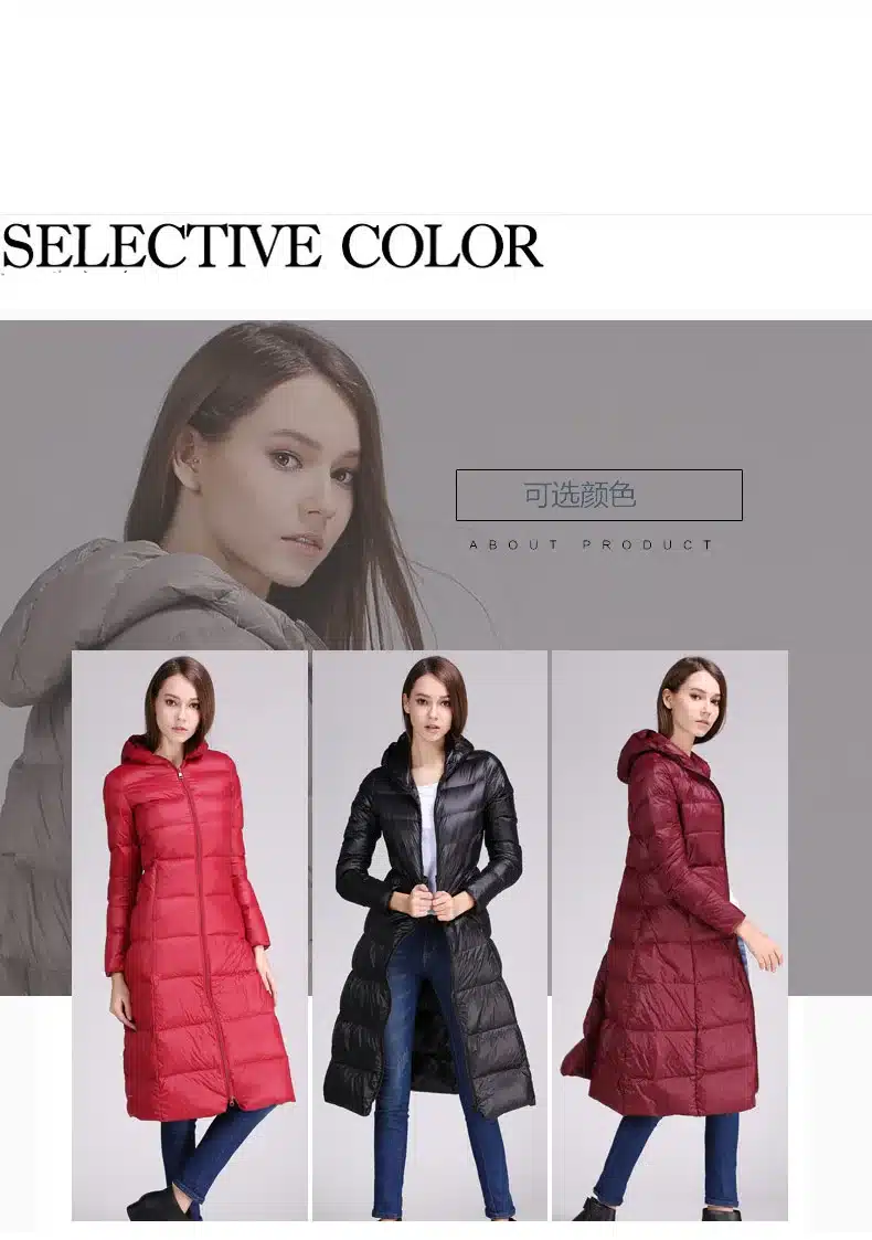 Plus Size 4XL 5XL feather cotton winter Women coat Hooded solid color parka long thick jacket High quality winter outwear YZ354 10