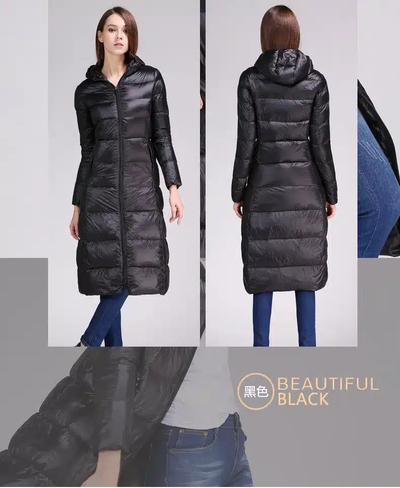 Plus Size 4XL 5XL feather cotton winter Women coat Hooded solid color parka long thick jacket High quality winter outwear YZ354 15