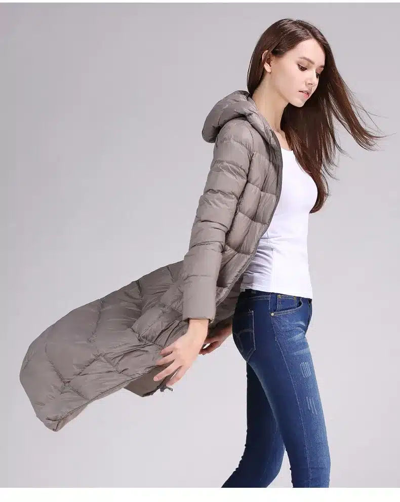 Plus Size 4XL 5XL feather cotton winter Women coat Hooded solid color parka long thick jacket High quality winter outwear YZ354 22