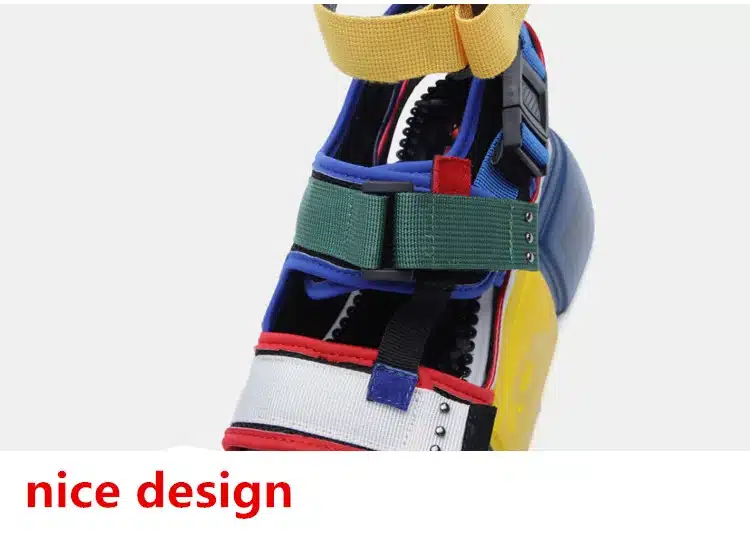 SWYIVY Blue Sandals Platform Women 2019 Ladies Casual Shoes Wedge High Chunky Heel Sandals Summer Shoes High Top Ankle Shoes 41 4