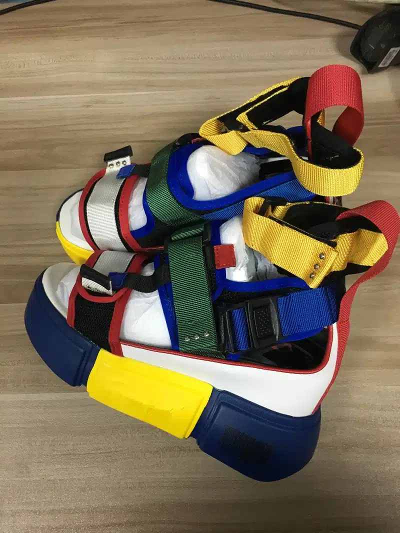 SWYIVY Blue Sandals Platform Women 2019 Ladies Casual Shoes Wedge High Chunky Heel Sandals Summer Shoes High Top Ankle Shoes 41 13