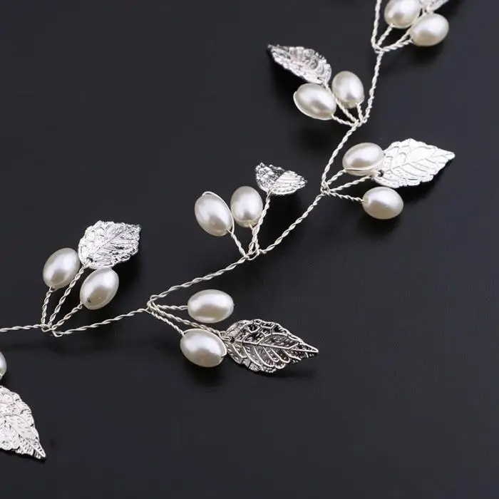 Luxury Gold and Silver Headbands Hair Jewelry Pearl Crystal Leaf Bride Tiaras Headpiece Wedding Bridal Hair Accessories Gift JL 16
