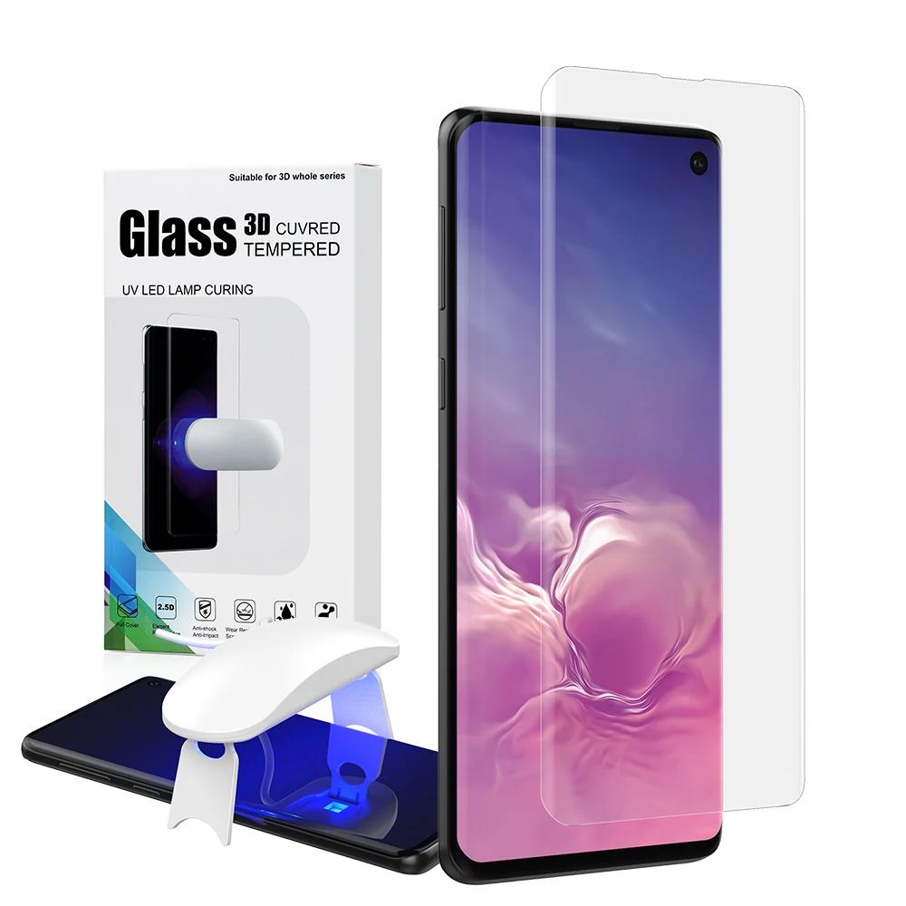 Screen Protector with fingerprint unlock for Samsung Galaxy S10 UV Glass film full cover for S10+ S10 5G tempered glass 9
