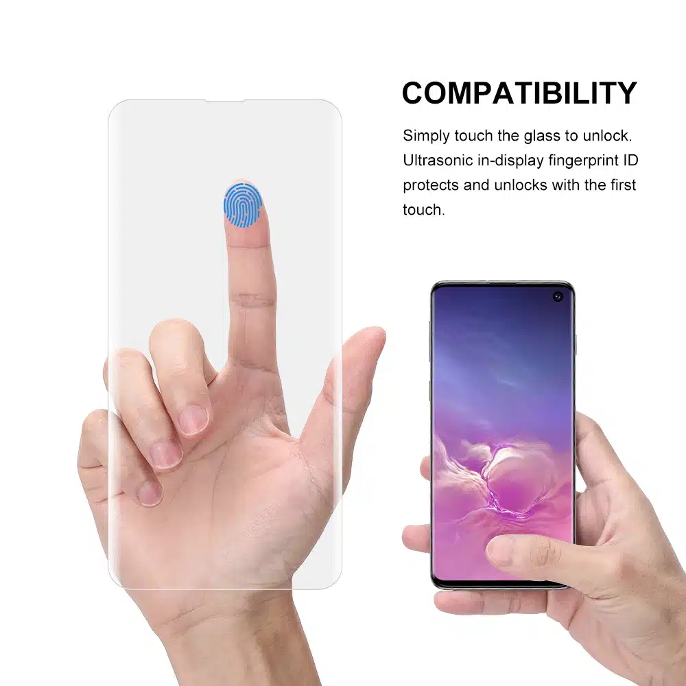 Screen Protector with fingerprint unlock for Samsung Galaxy S10 UV Glass film full cover for S10+ S10 5G tempered glass 11
