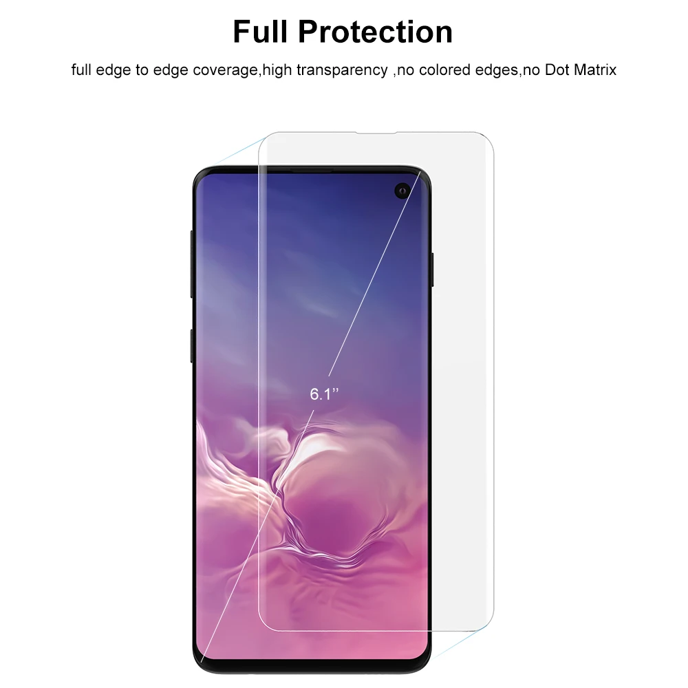 Screen Protector with fingerprint unlock for Samsung Galaxy S10 UV Glass film full cover for S10+ S10 5G tempered glass 12