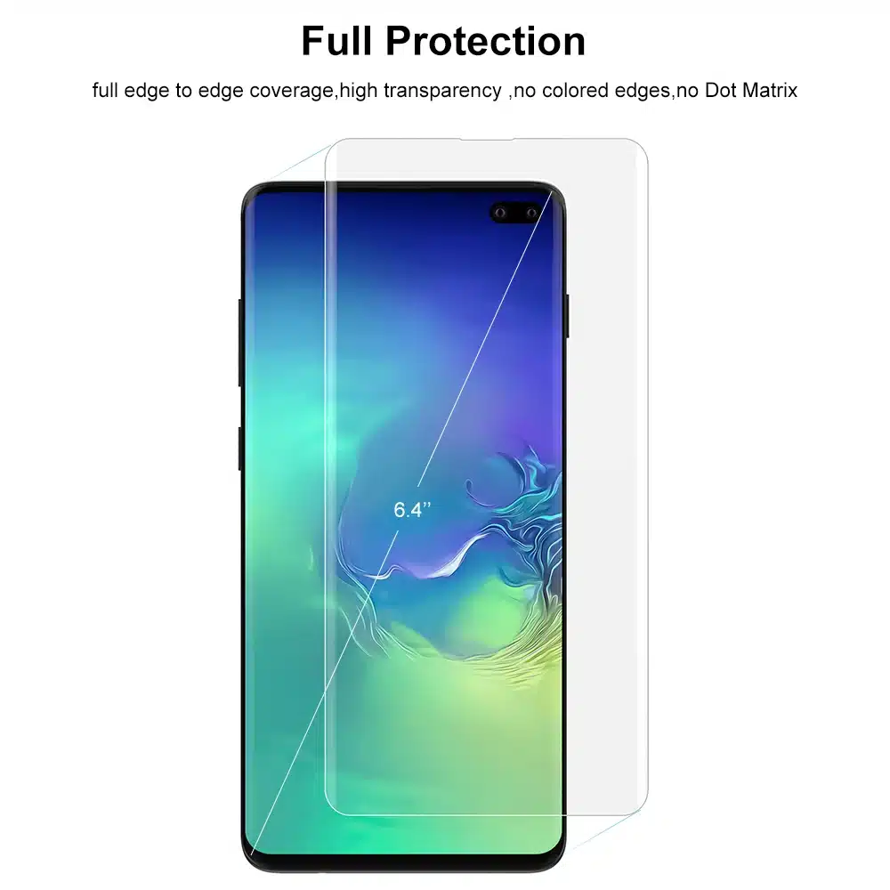 Screen Protector with fingerprint unlock for Samsung Galaxy S10 UV Glass film full cover for S10+ S10 5G tempered glass 20