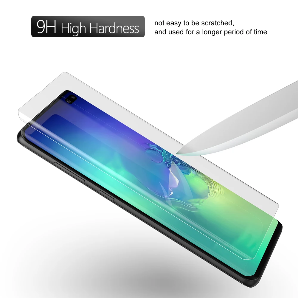 Screen Protector with fingerprint unlock for Samsung Galaxy S10 UV Glass film full cover for S10+ S10 5G tempered glass 23