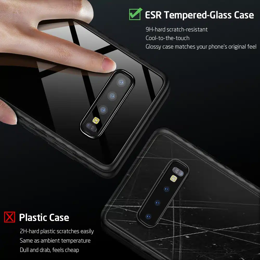 ESR Tempered Glass Case for Samsung Galaxy S10 Luxury Hard Cover + TPU Frame for Samsung S10 e Bumper Case for Samsung S10 Plus 11