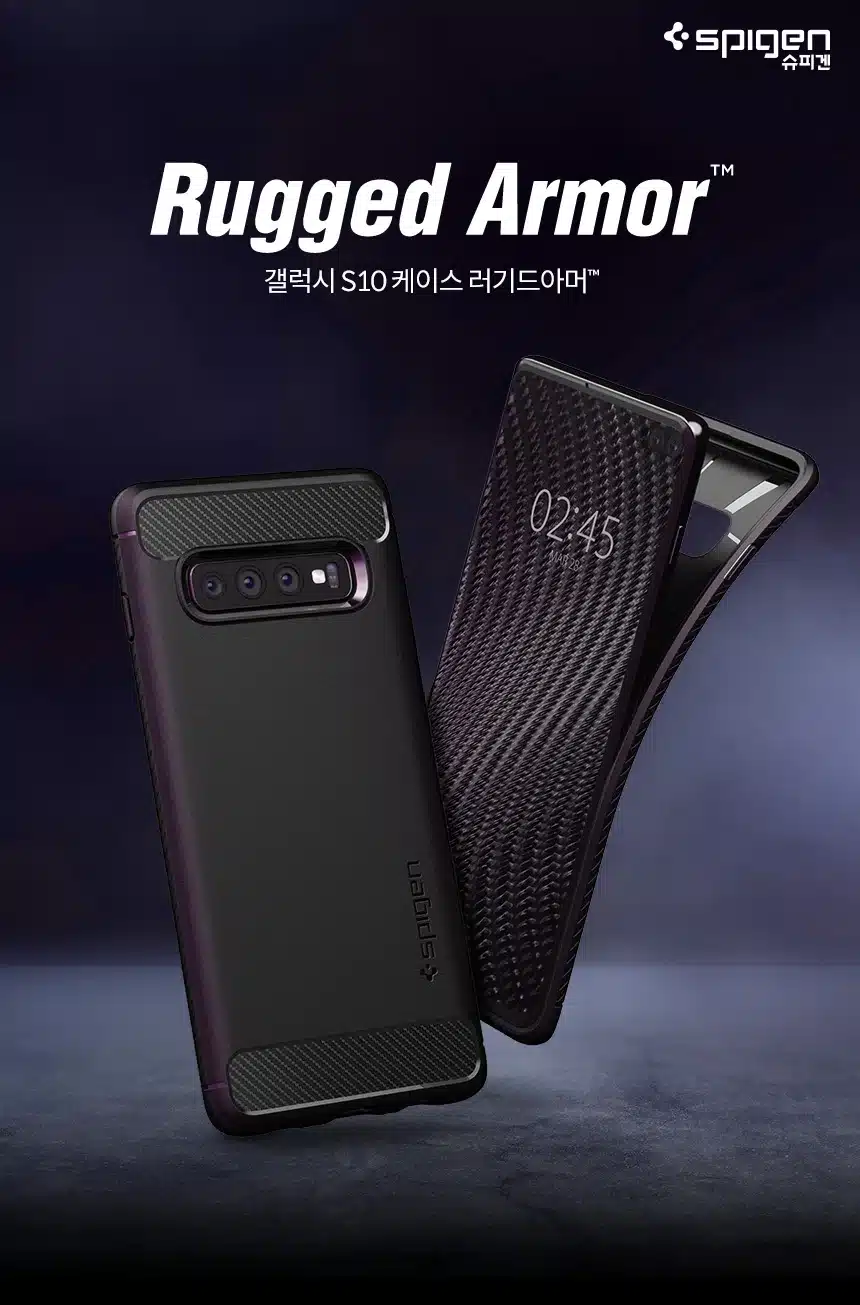 100% Original SPIGEN Rugged Armor Matte Black Case for Samsung Galaxy S10 / Galaxy S10 Plus / S10+ / S10E 1