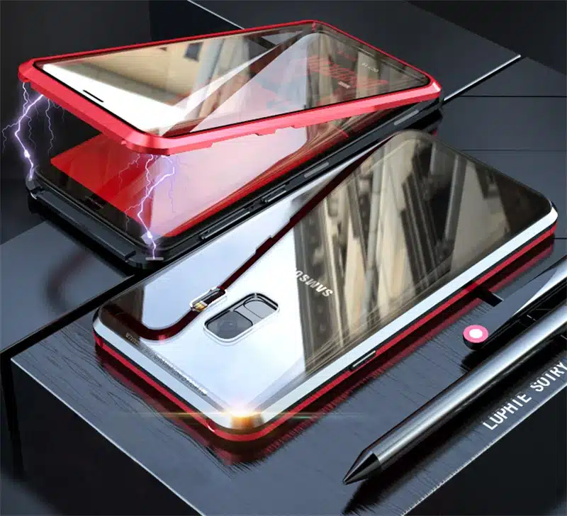 Front + Back Glass 360 Full Protection Case For Samsung Galaxy S8 S9 S10 Plus S10e Note 9 8 Magnetic Adsorption Metal Case Cover 10