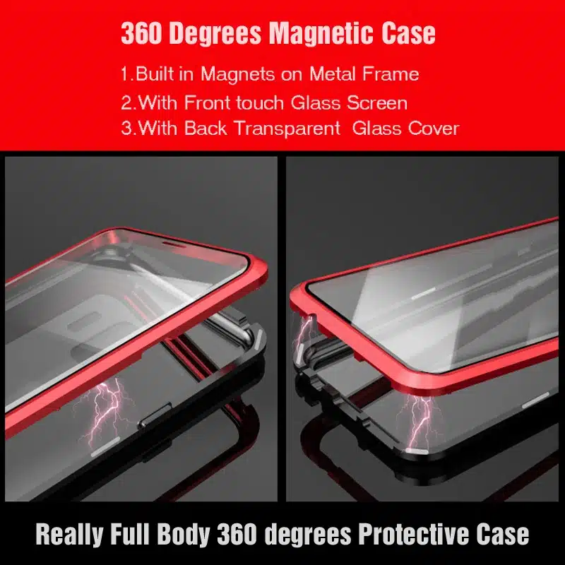 Front + Back Glass 360 Full Protection Case For Samsung Galaxy S8 S9 S10 Plus S10e Note 9 8 Magnetic Adsorption Metal Case Cover 13