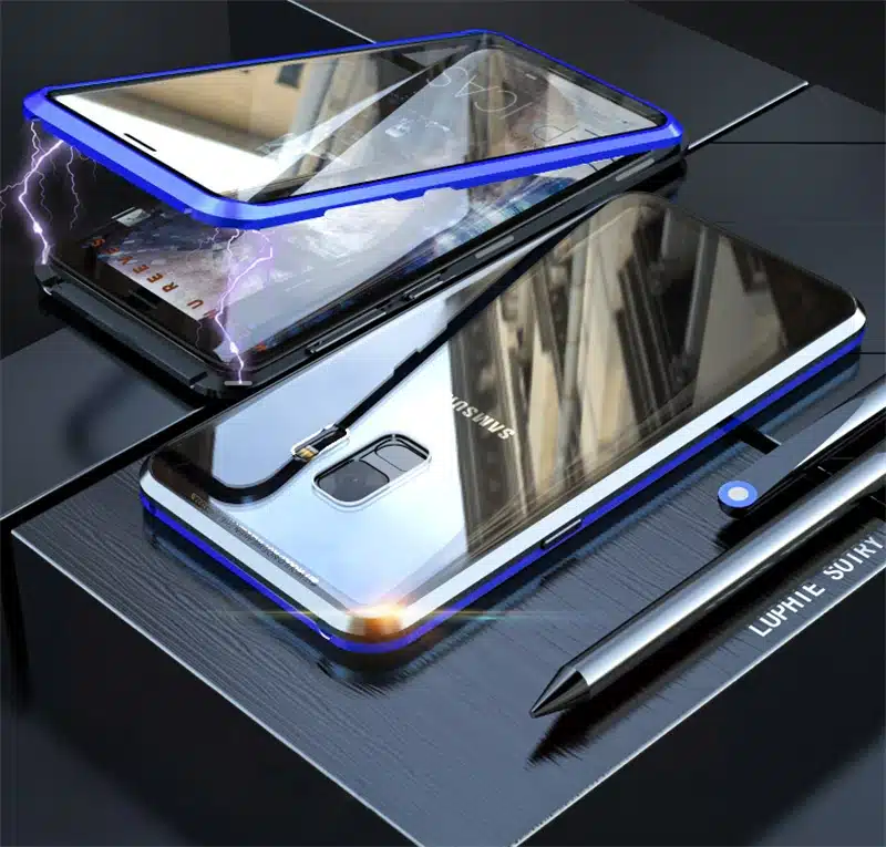 Front + Back Glass 360 Full Protection Case For Samsung Galaxy S8 S9 S10 Plus S10e Note 9 8 Magnetic Adsorption Metal Case Cover 17