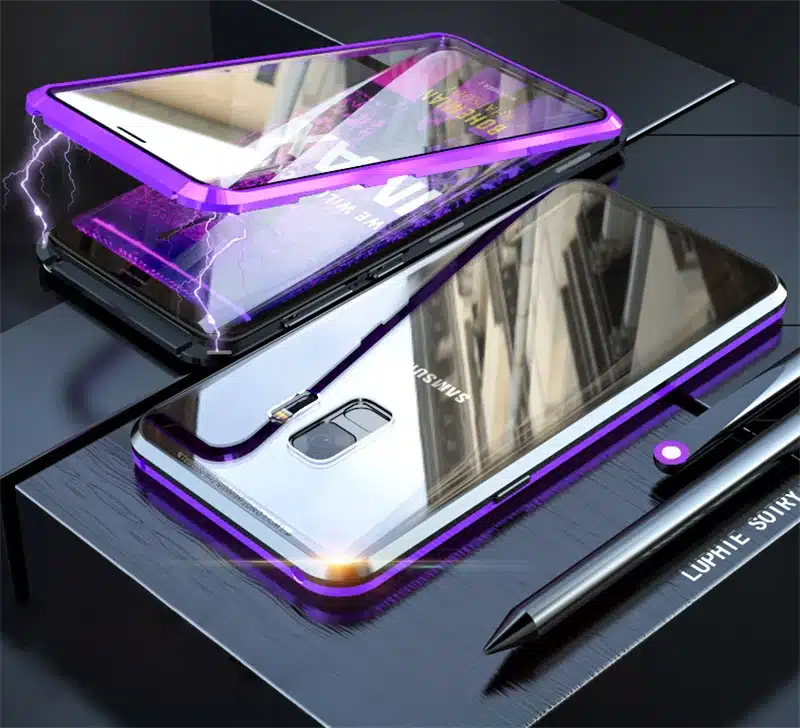 Front + Back Glass 360 Full Protection Case For Samsung Galaxy S8 S9 S10 Plus S10e Note 9 8 Magnetic Adsorption Metal Case Cover 18