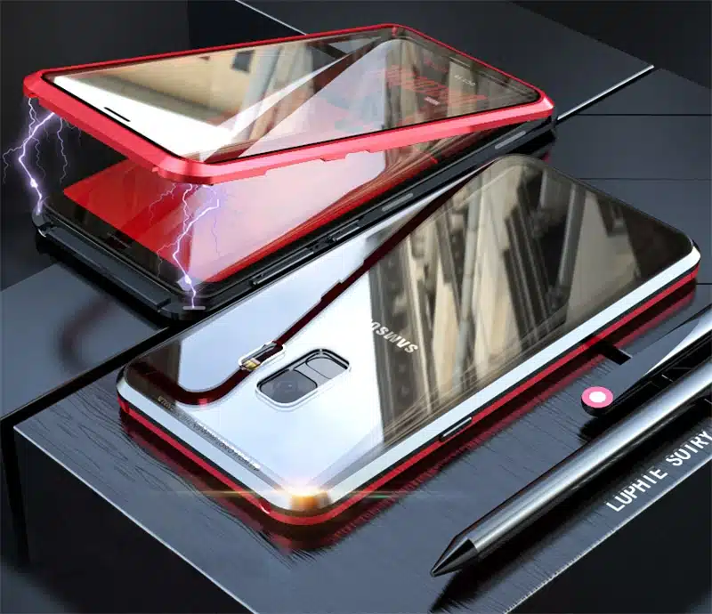 Front + Back Glass 360 Full Protection Case For Samsung Galaxy S8 S9 S10 Plus S10e Note 9 8 Magnetic Adsorption Metal Case Cover 19