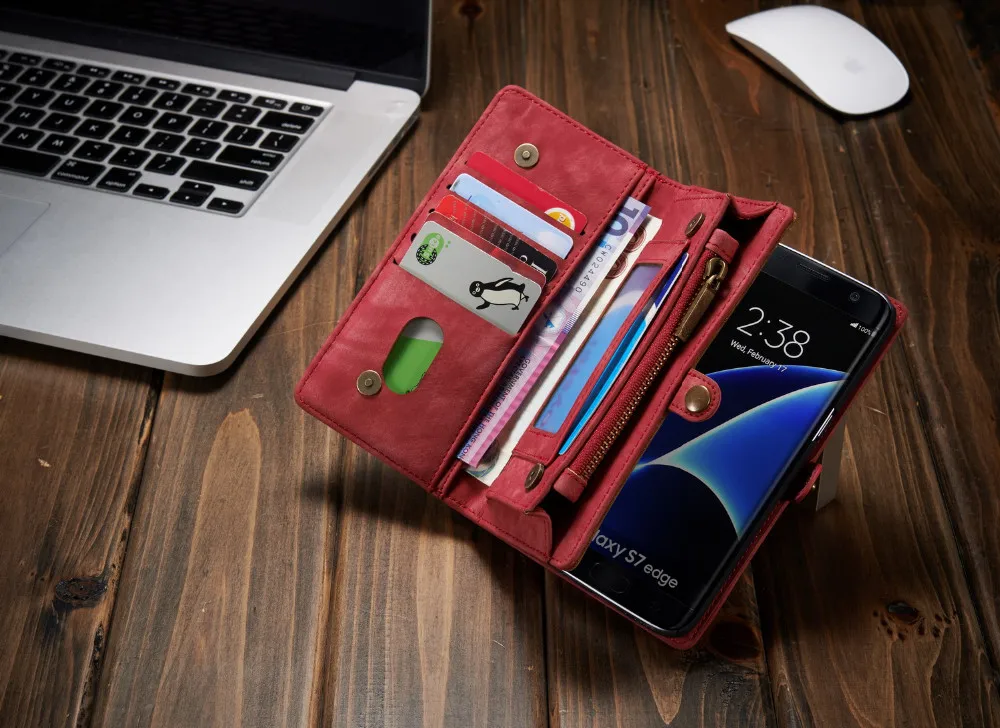 Phone Case For Fundas Samsung Galaxy S7 Edge S8 S9 S10 Plus S10E note 8 9 case Multi-functional Wallet Leather Magnet back cover 29