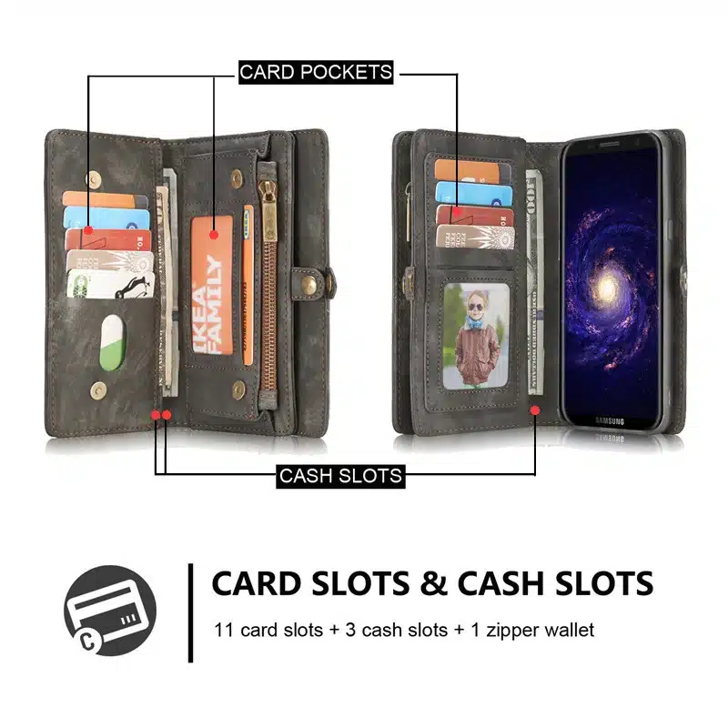 Luxury Brand For Samsung Galaxy S8 S7 Case Genuine Leather Flip Cover For Samsung S 8 S9 Plus S10 S10e S 7 Edge Wallet Phone Bag 7