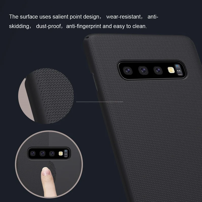 NILLKIN For Samsung Galaxy S10e Lite / S10 / S10 Plus Case Cover Frosted PC Matte hard back cover Gift Phone Holder 5.8/6.11/6.4 6