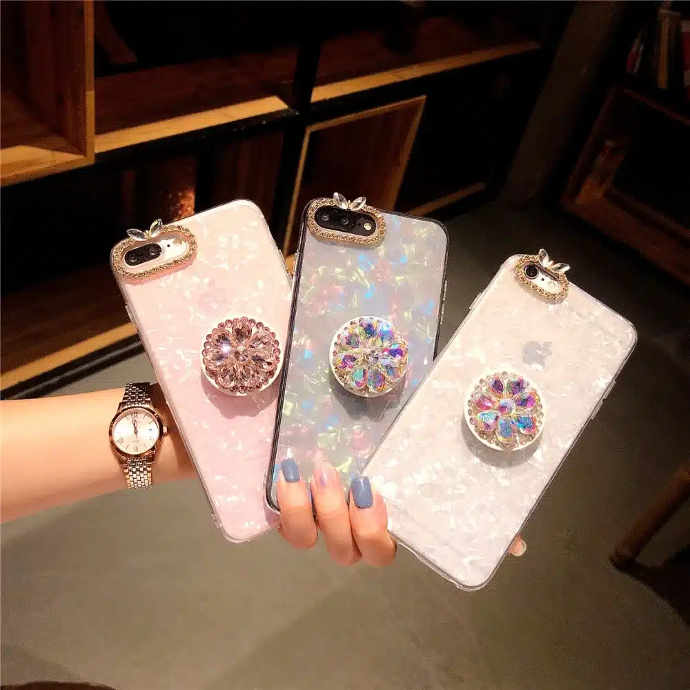 Rhinestone diamond shell phone case for iPhone 6 6s 7 8 plus X XS max XR for Samsung galaxy s7 edge s8 s9 s10 plus note 8 9 9