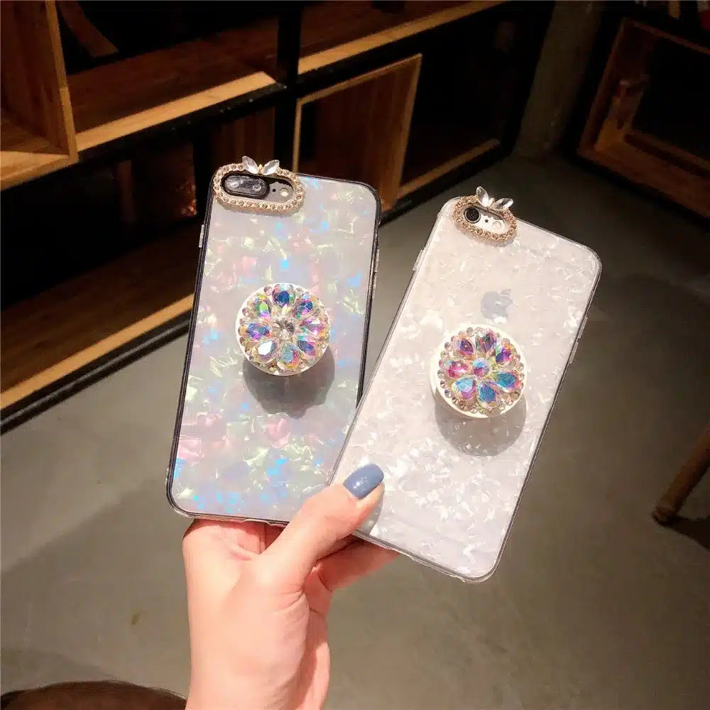 Rhinestone diamond shell phone case for iPhone 6 6s 7 8 plus X XS max XR for Samsung galaxy s7 edge s8 s9 s10 plus note 8 9 12