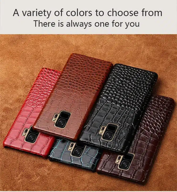 Genuine Leather Half pack phone case For Samsung s9 case Note S8 S7 edge Anti-fall Crocodile pattern protective case For S10 A70 2