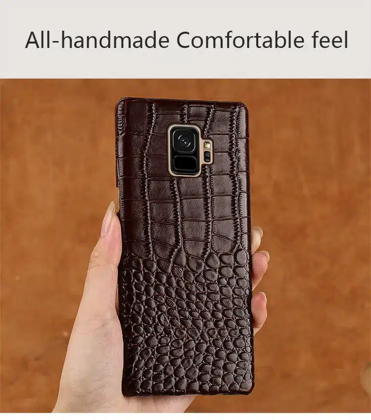 Genuine Leather Half pack phone case For Samsung s9 case Note S8 S7 edge Anti-fall Crocodile pattern protective case For S10 A70 8