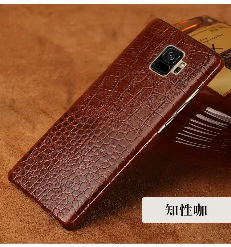Genuine Leather Half pack phone case For Samsung s9 case Note S8 S7 edge Anti-fall Crocodile pattern protective case For S10 A70 9