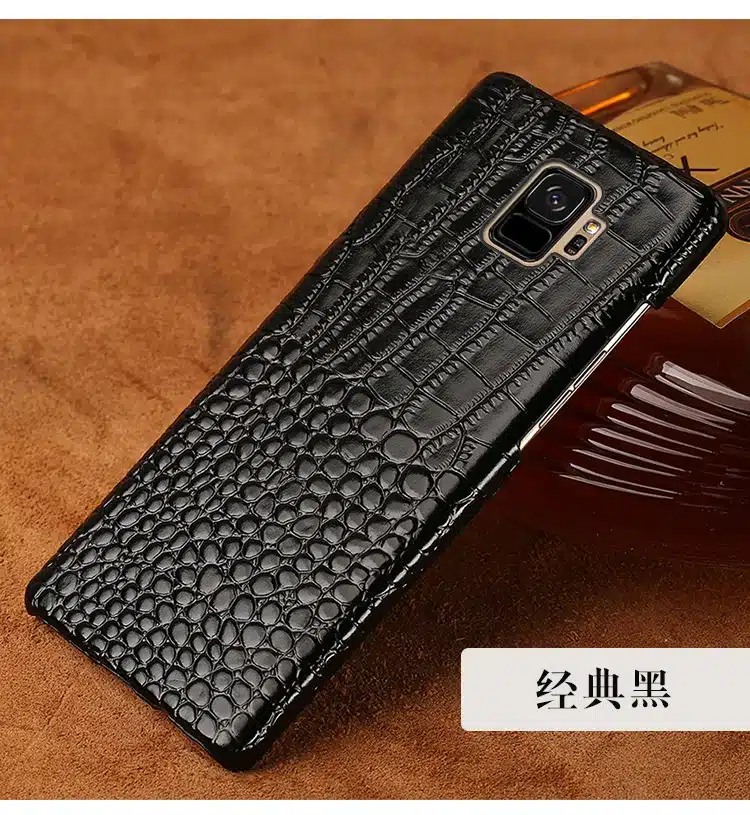 Genuine Leather Half pack phone case For Samsung s9 case Note S8 S7 edge Anti-fall Crocodile pattern protective case For S10 A70 10