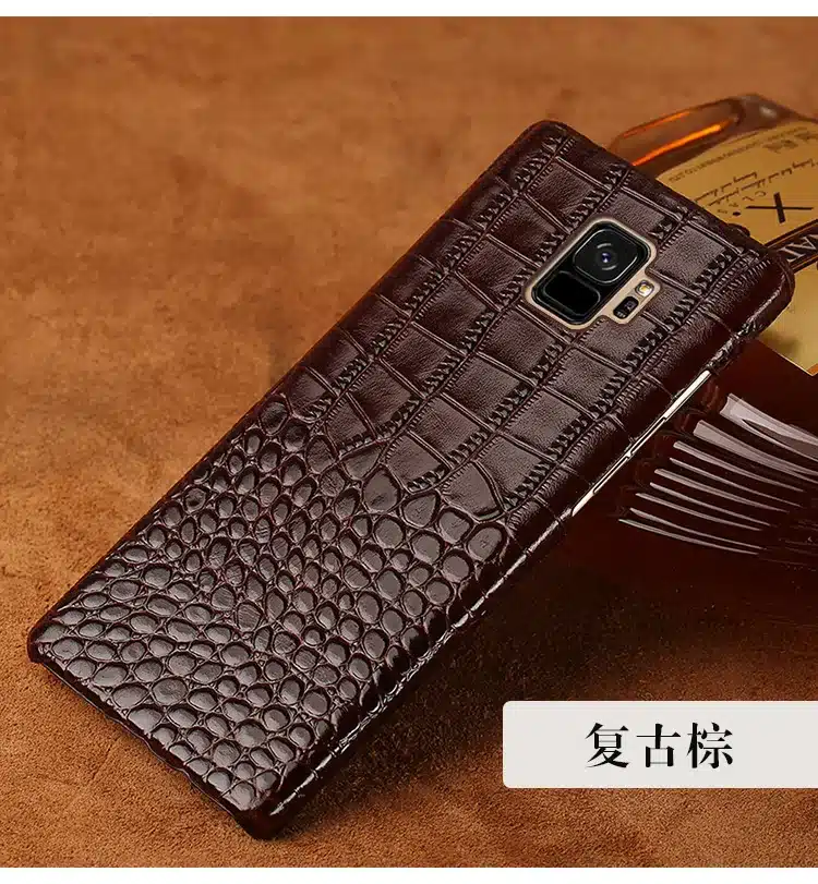 Genuine Leather Half pack phone case For Samsung s9 case Note S8 S7 edge Anti-fall Crocodile pattern protective case For S10 A70 11